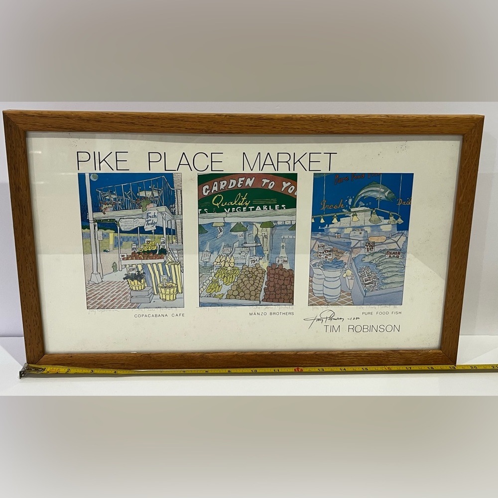 Signed Tim Robinson Pike Place Market Framed Art Print